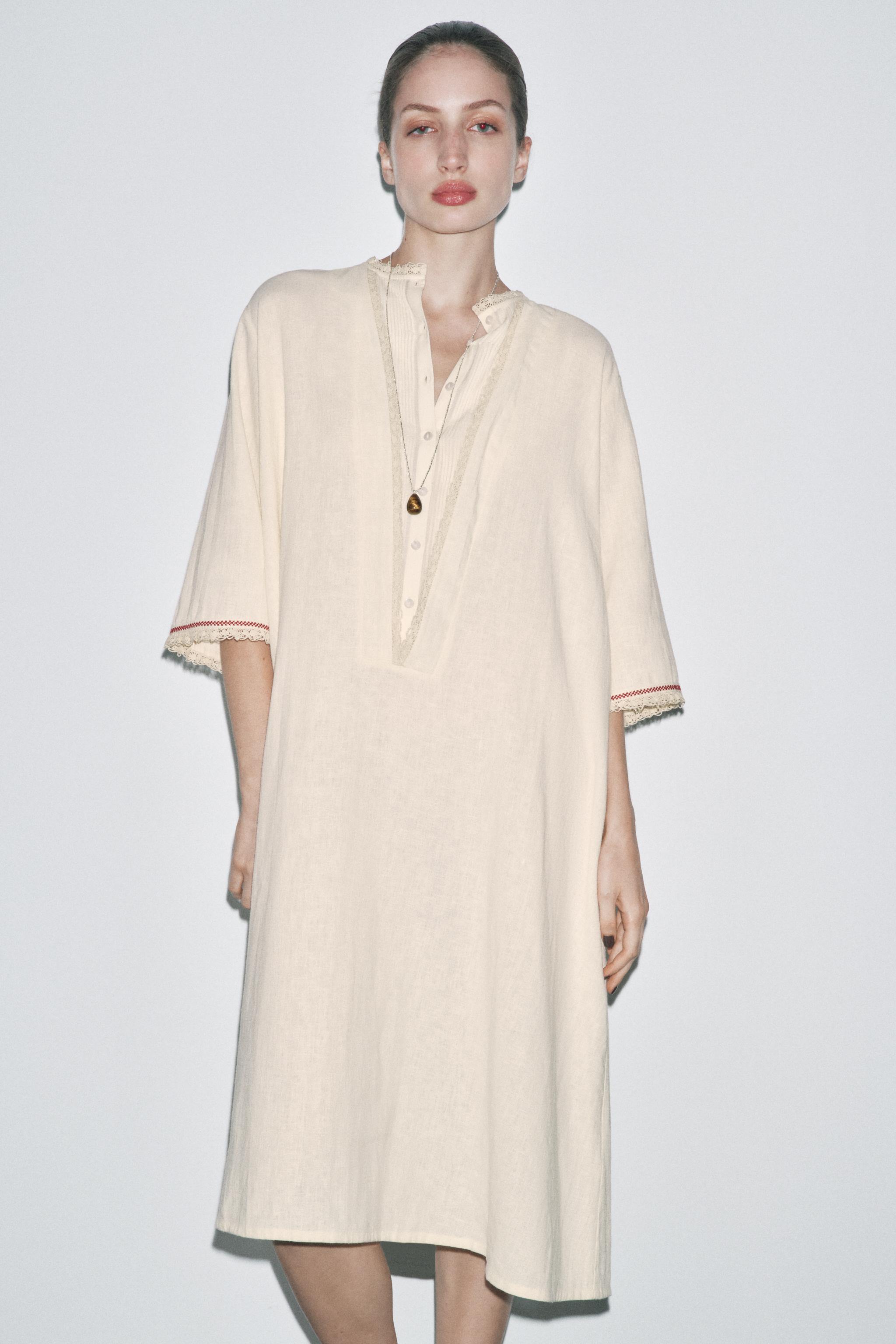 LIMITED EDITION CONTRAST LINEN KAFTAN