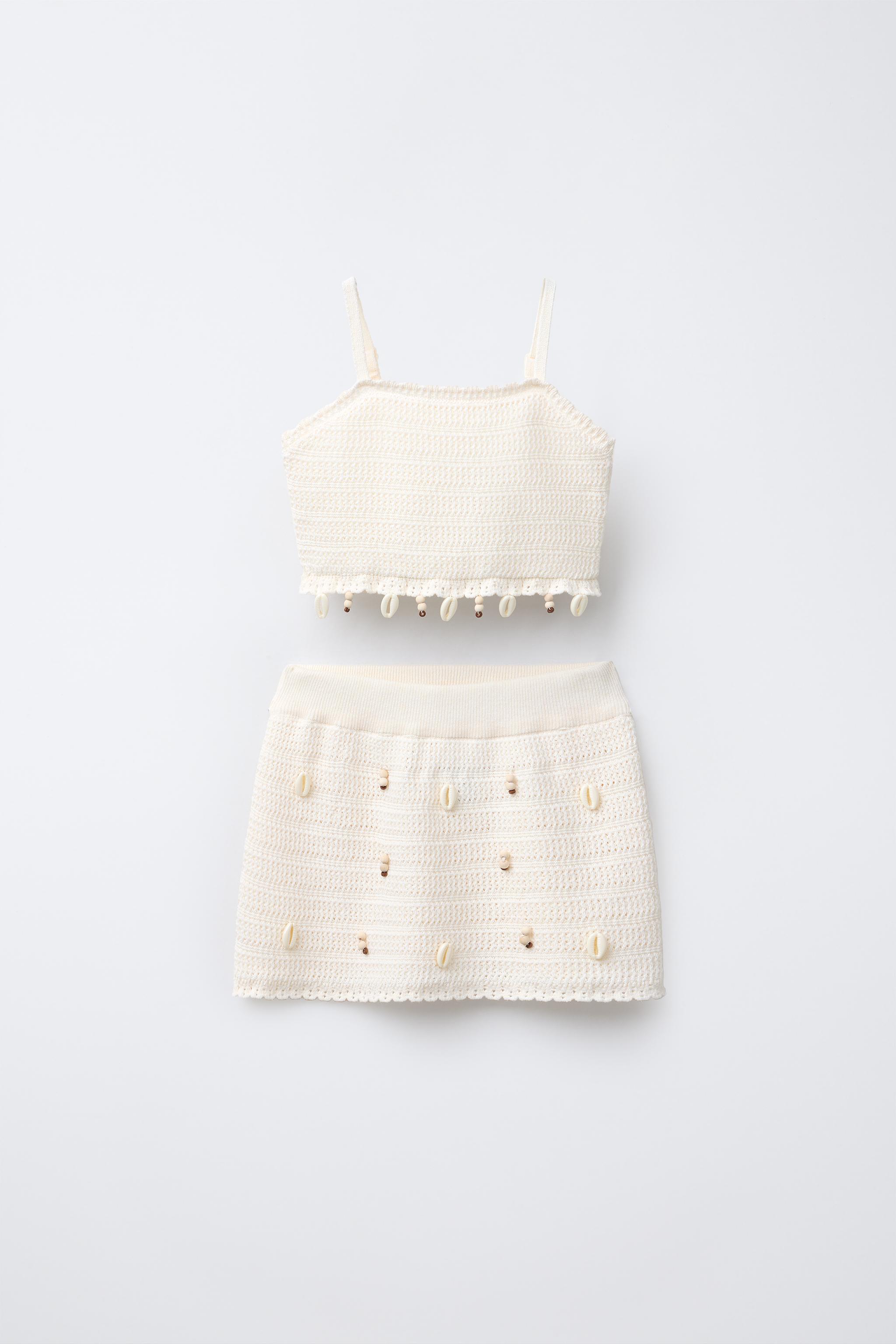 SHELL STITCH TOP AND SKIRT SET