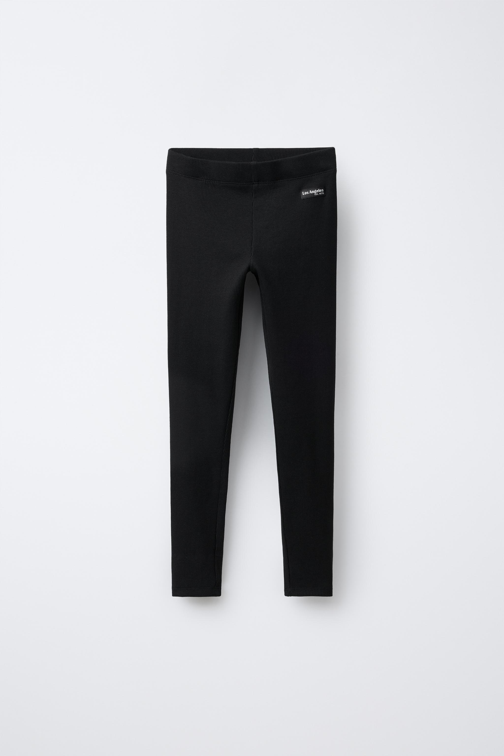 RIBBED LEGGINGS WITH LABEL
