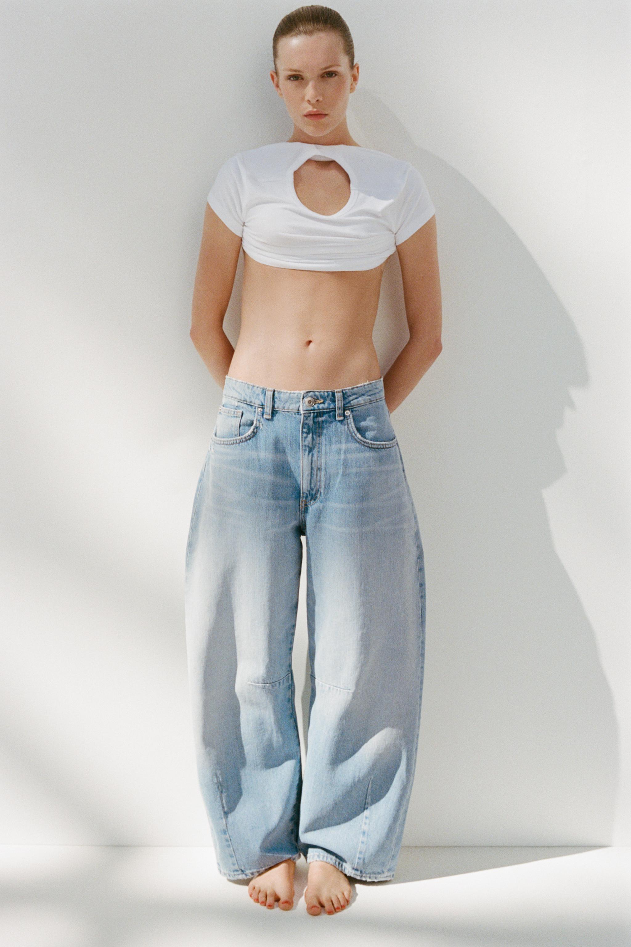 TRF MID-RISE BAGGY BALLOON JEANS