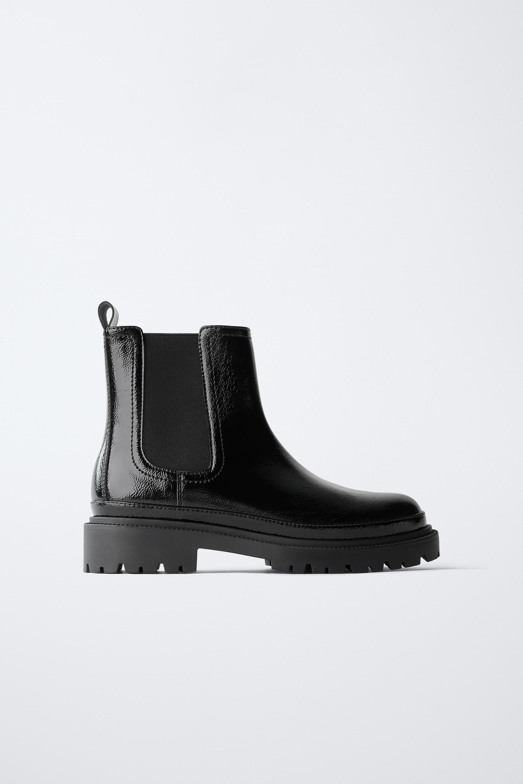 PATENT ANKLE BOOTS