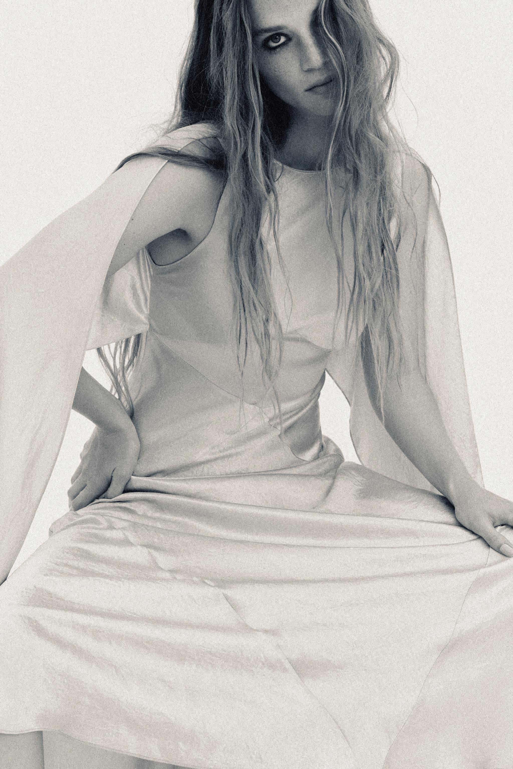 LIMITED EDITION WRINKLED EFFECT SATIN DRESS