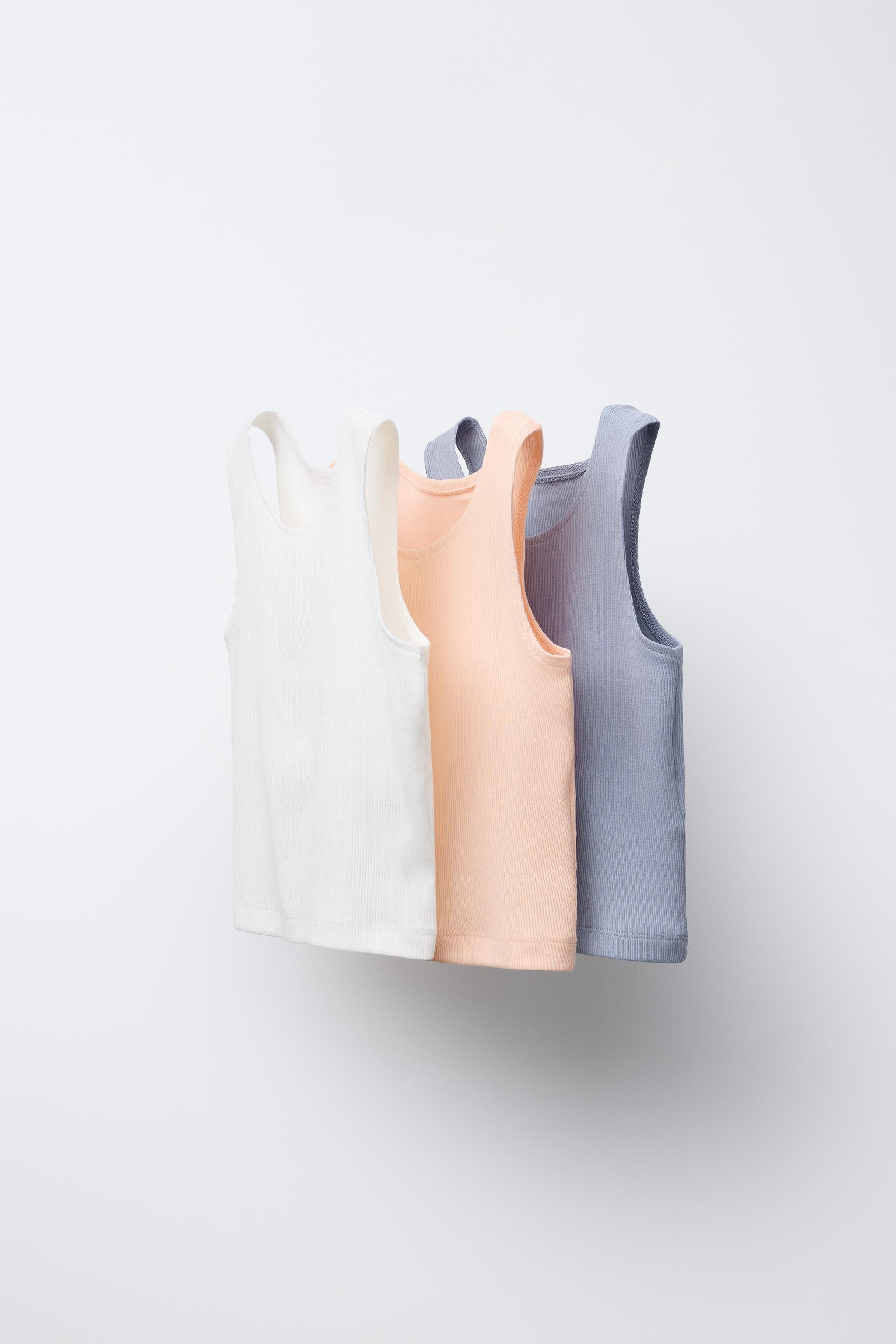 THREE-PACK OF RIB RACERBACK T-SHIRTS