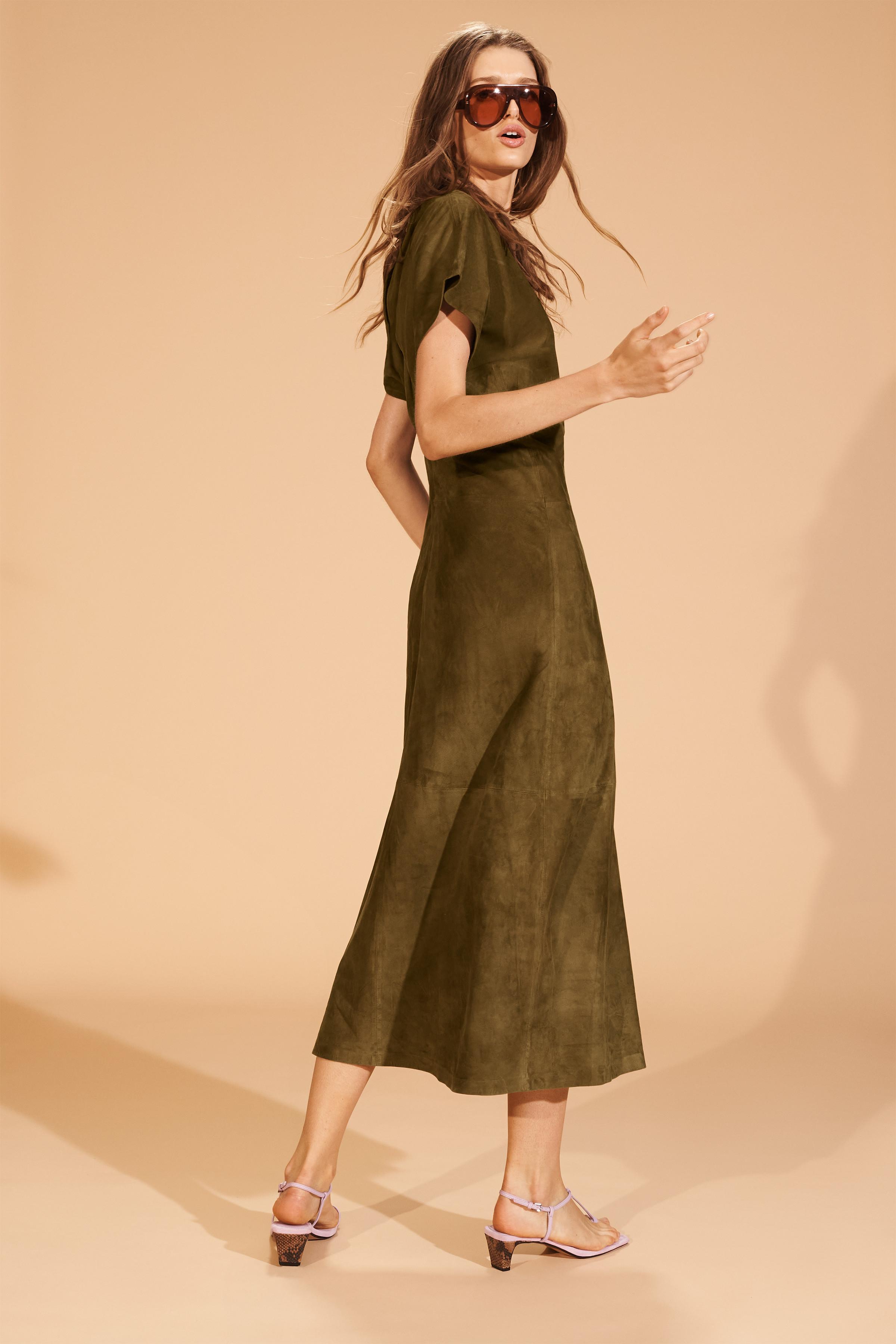 LIMITED EDITION SUEDE DRAPED DRESS