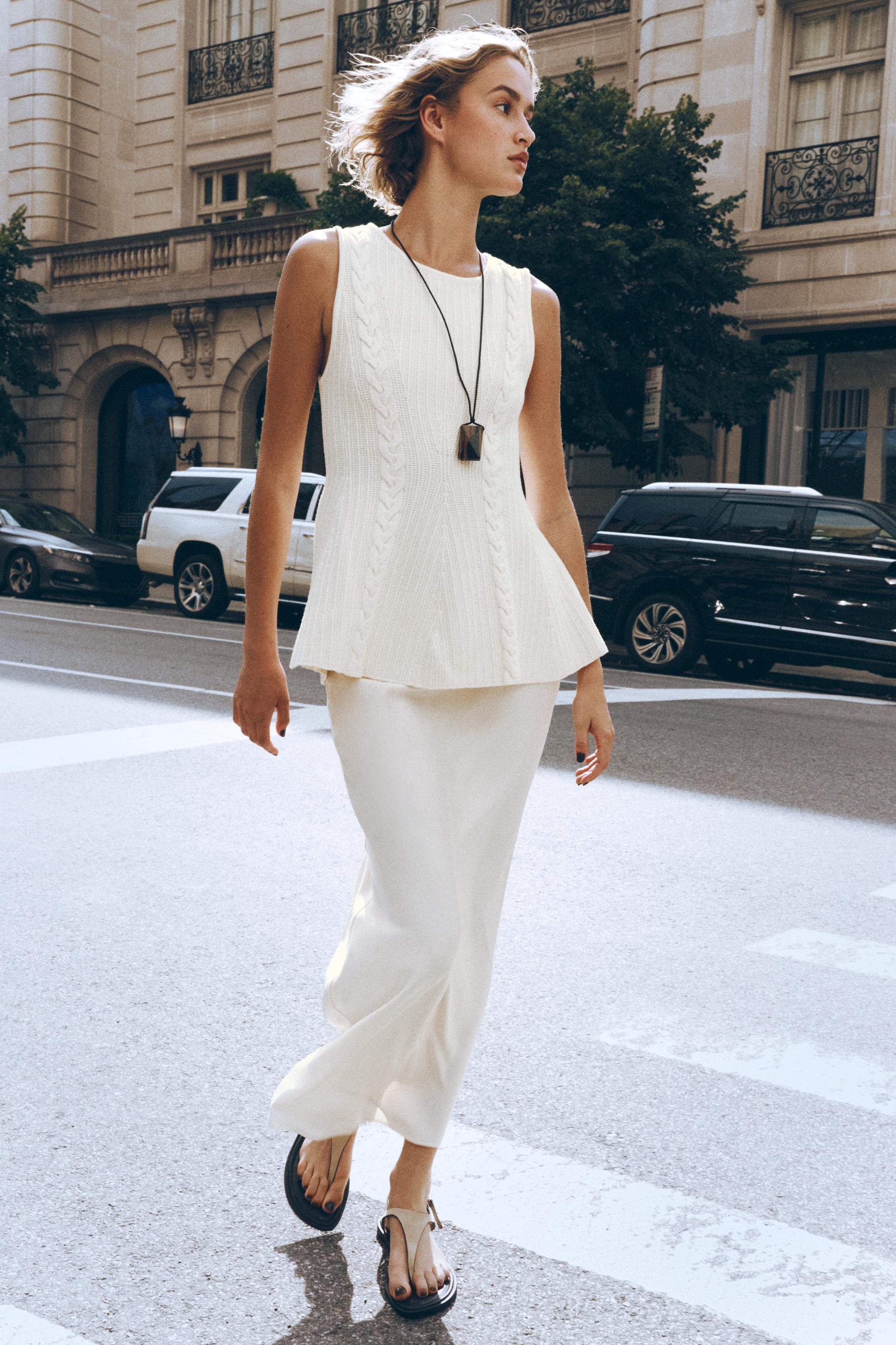 SATIN MIDI SKIRT