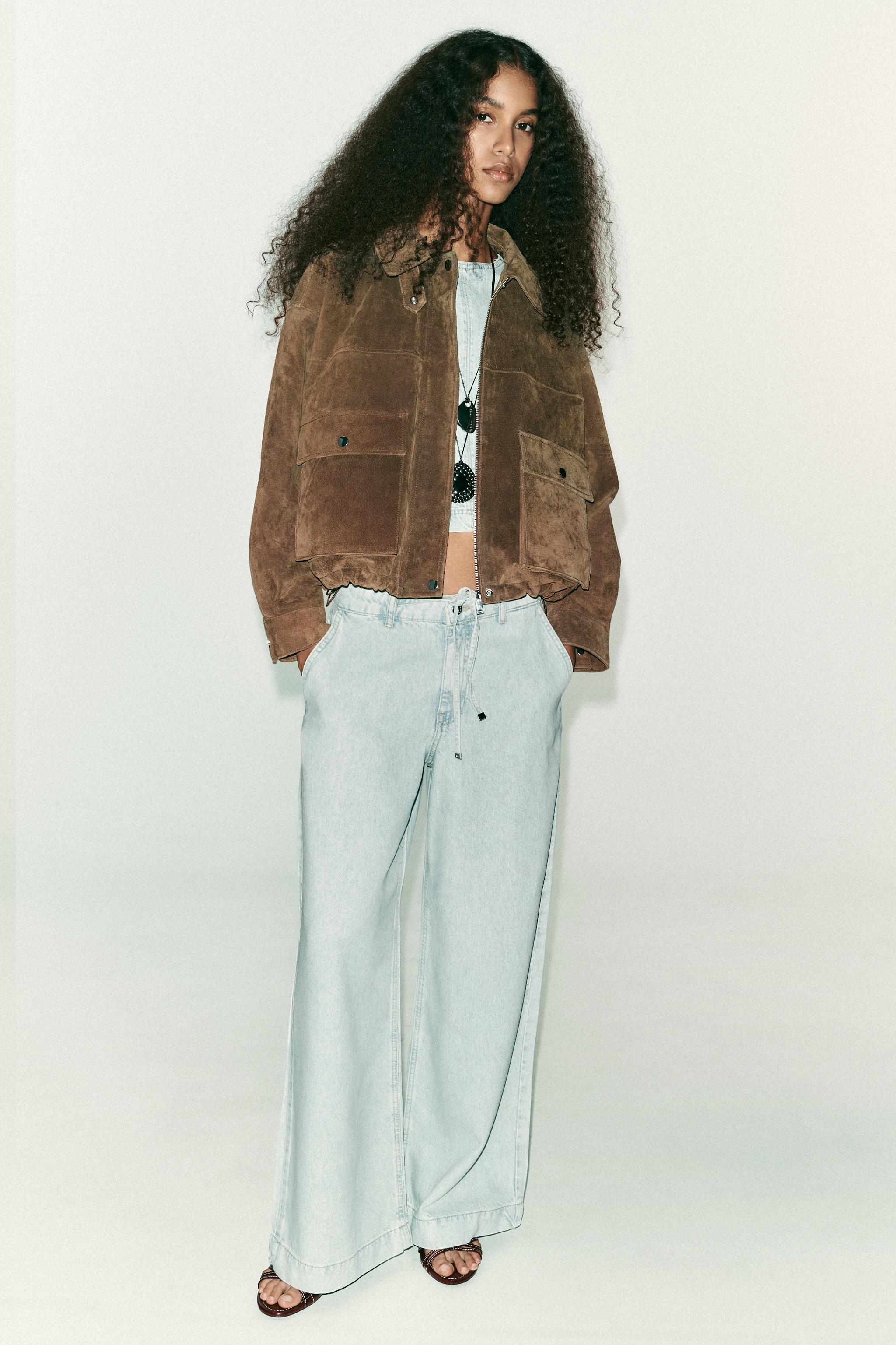 Z1975 HIGH WAIST WIDE LEG JEANS WITH LACES
