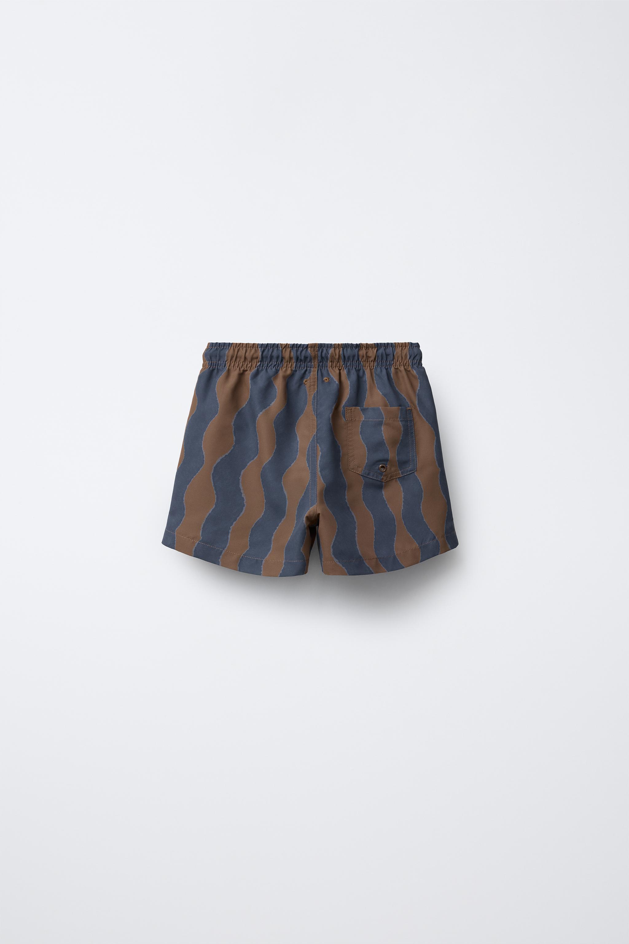 6-14 YEARS/ WAVE PRINT SWIM SHORTS