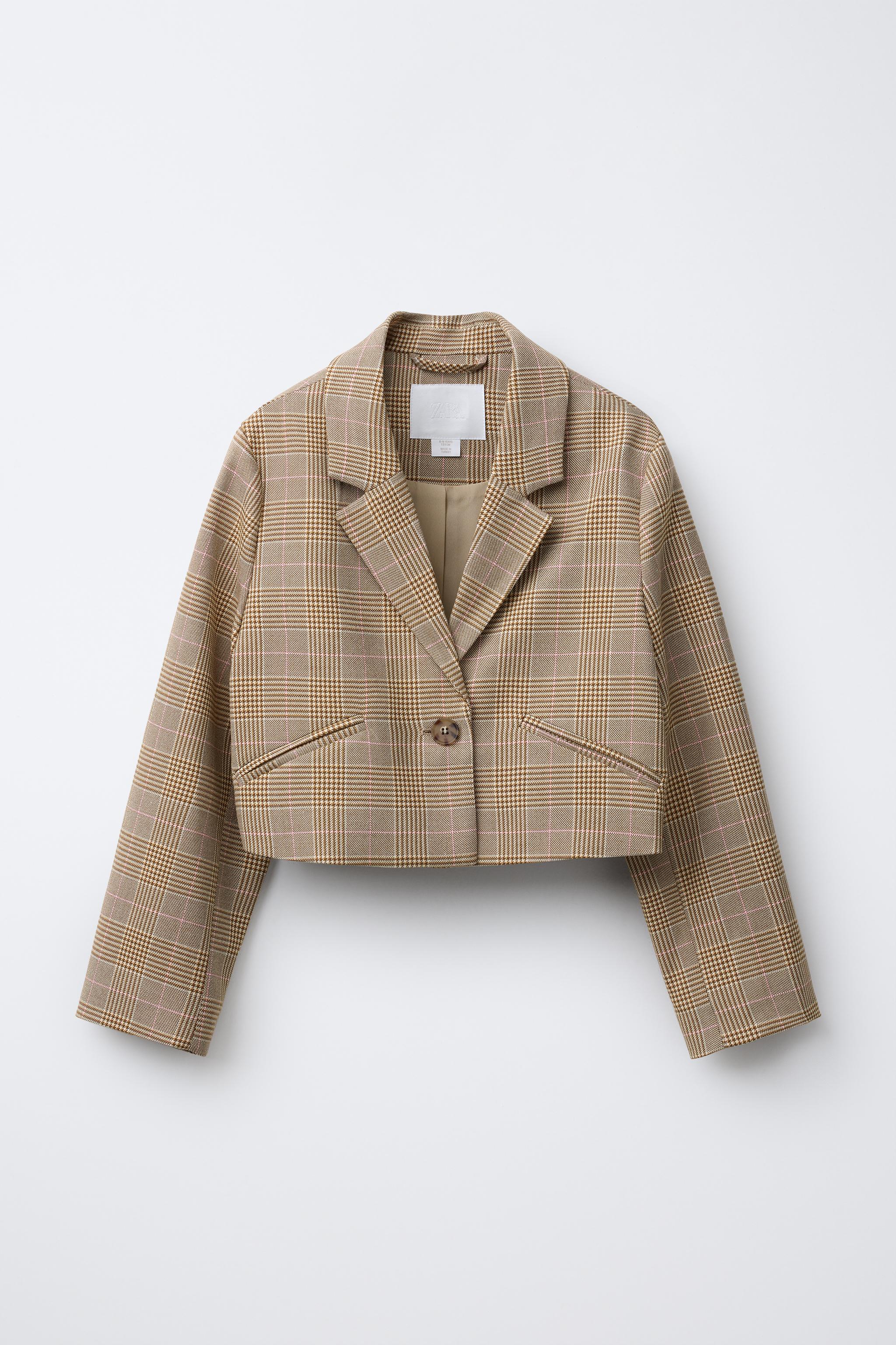PLAID CROPPED BLAZER