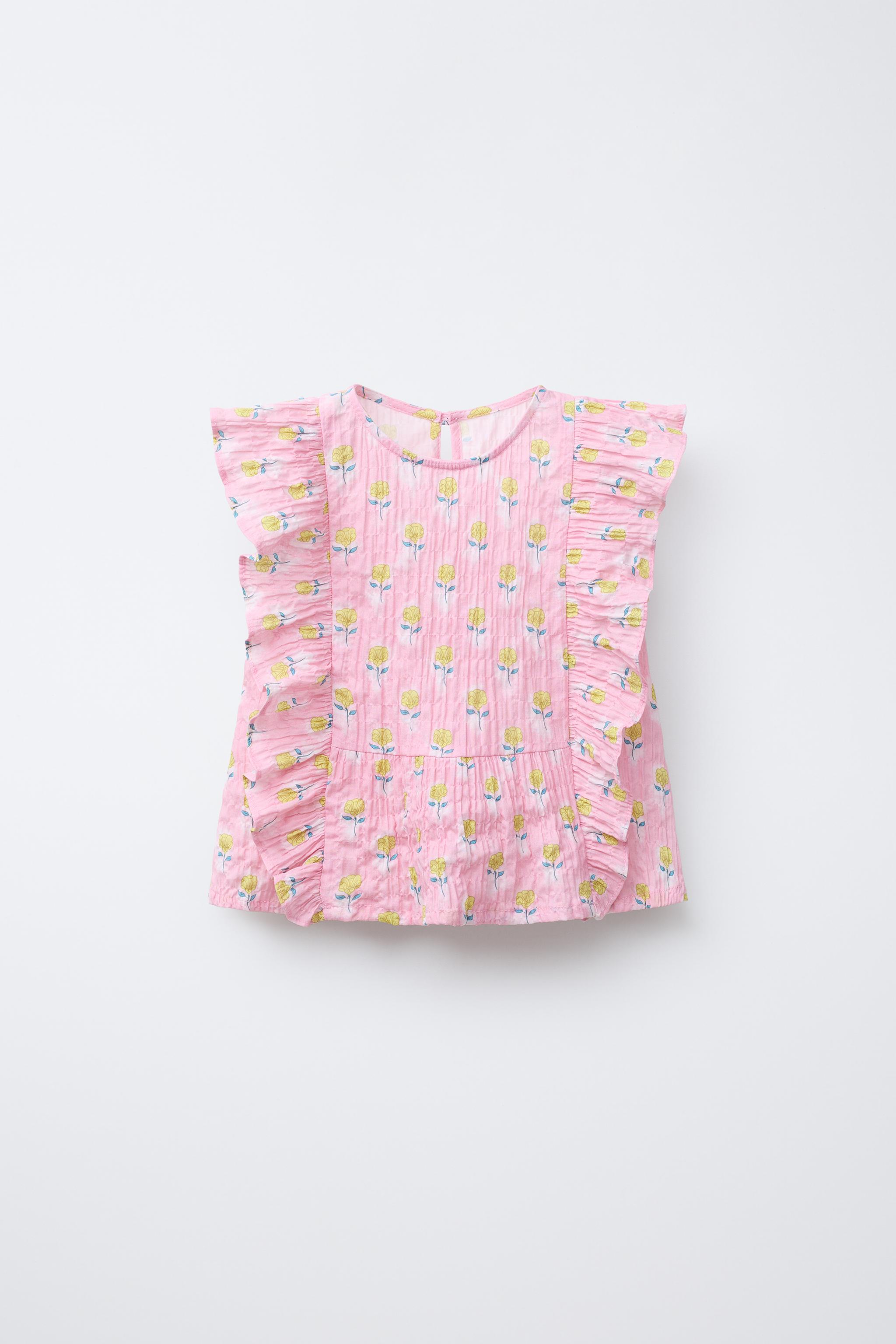 FLORAL PRINT RUFFLED TOP