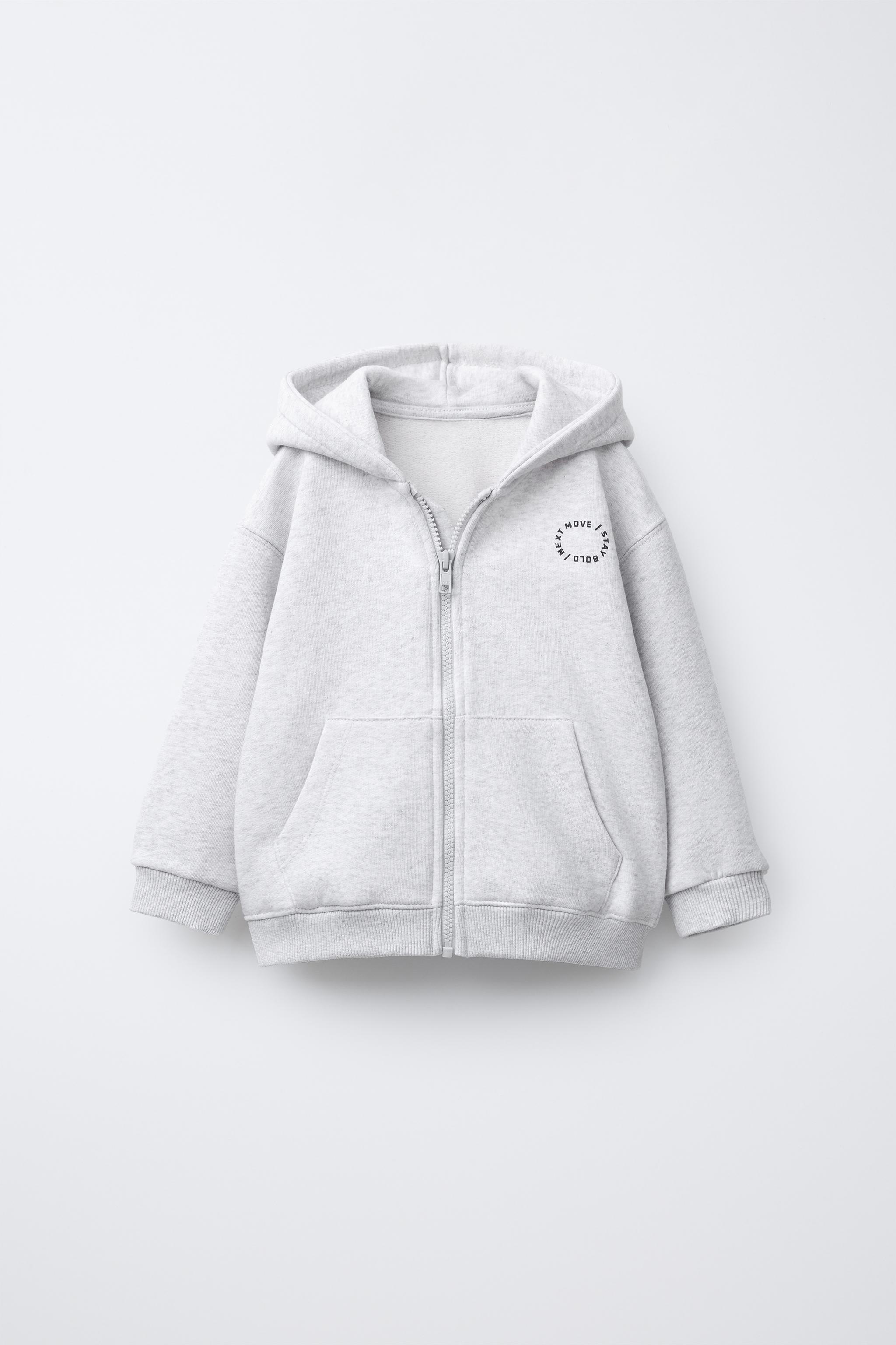 BASIC TEXT ZIP-UP SWEATSHIRT