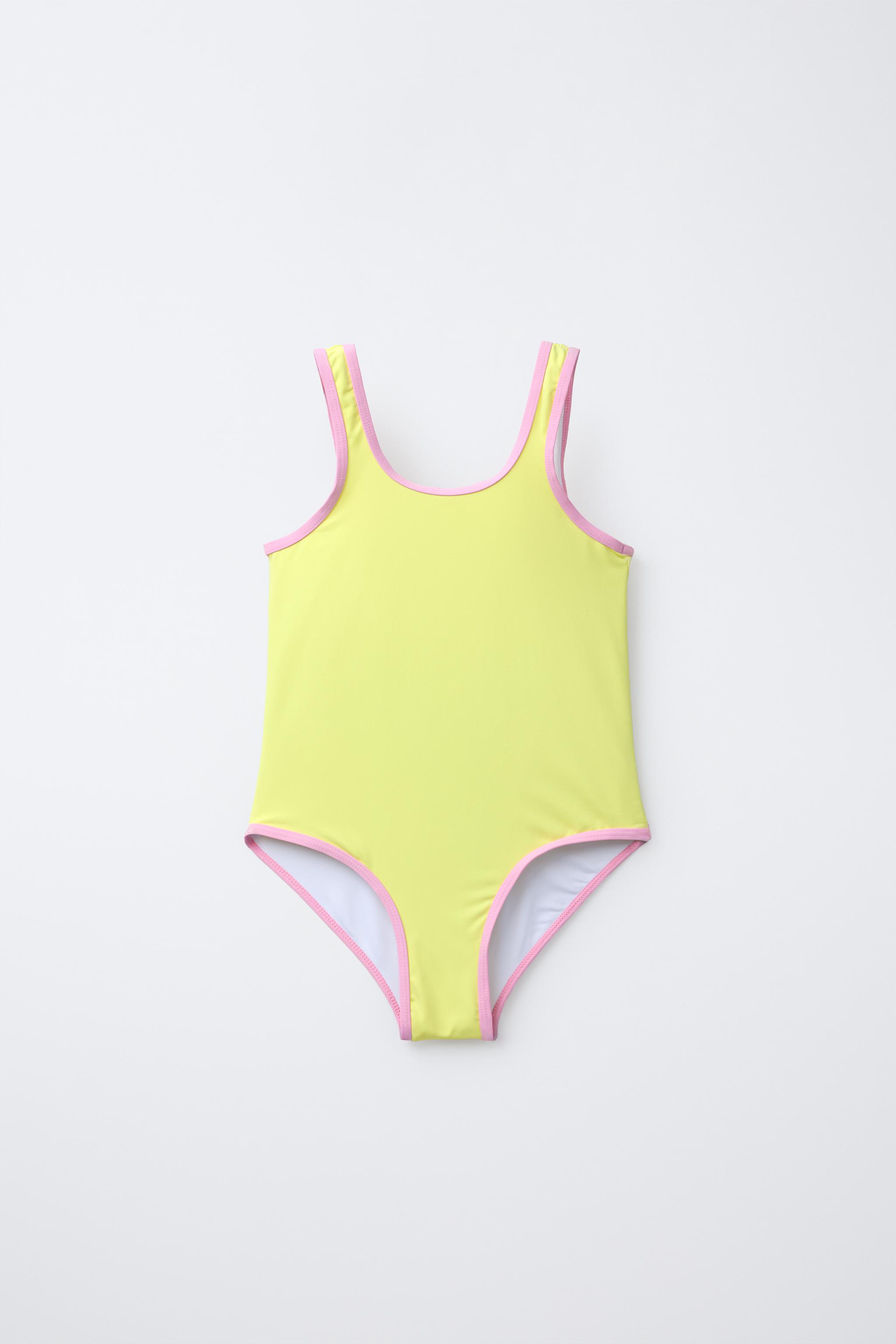 6-14 YEARS/ SWIMSUIT WITH CONTRAST TRIM