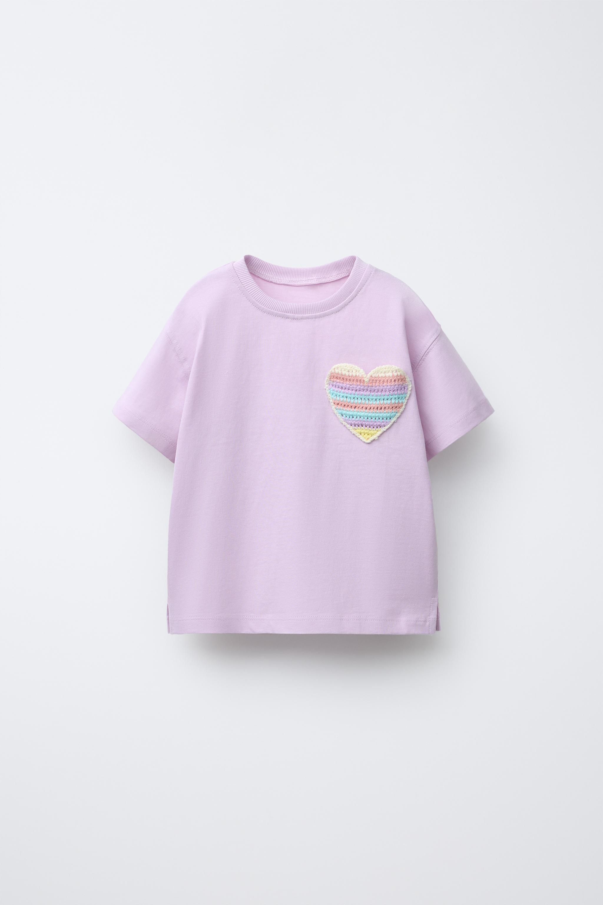 CROCHET HEART POCKET T-SHIRT