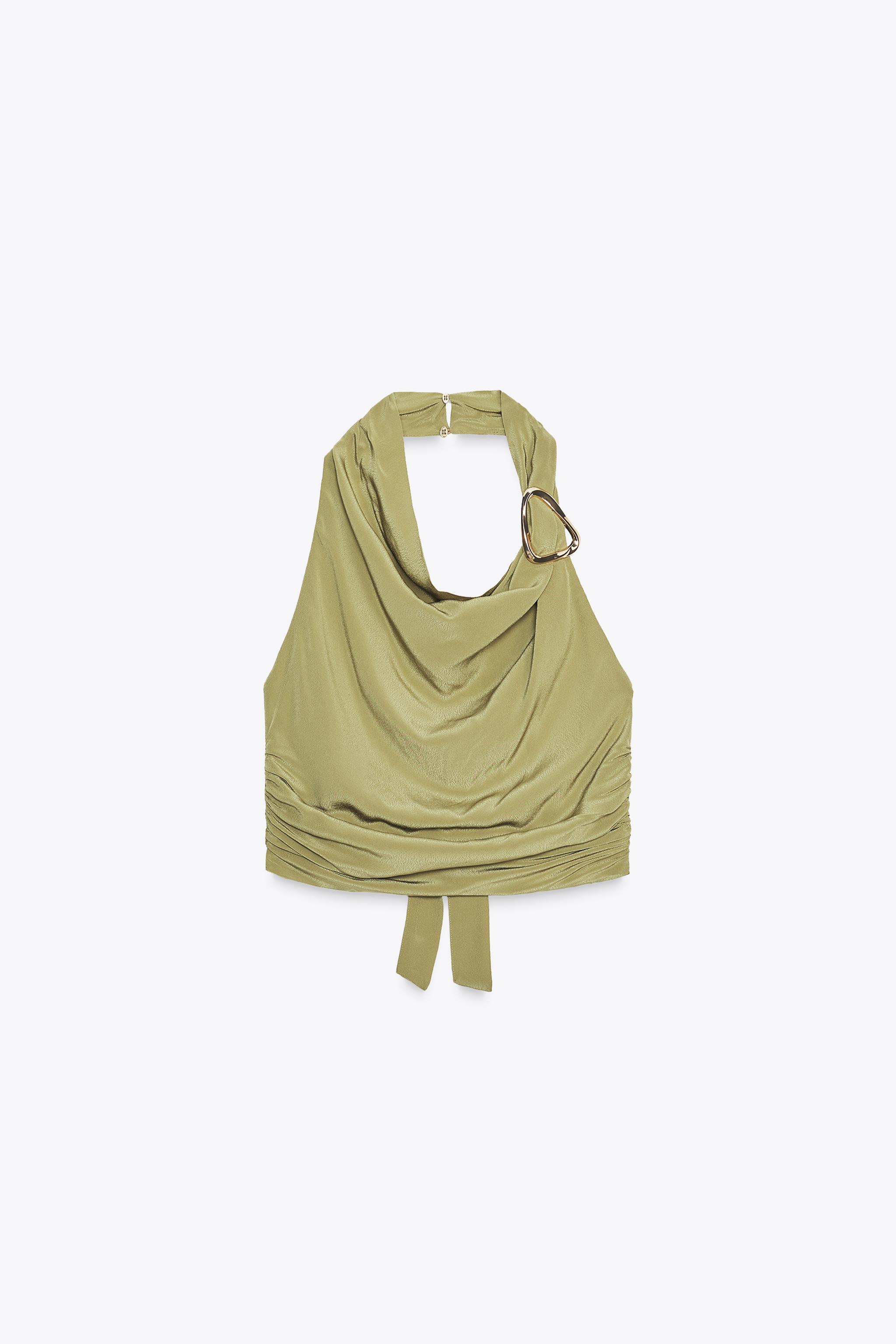 HALTER TOP GOLD HARDWARE TIE BACK