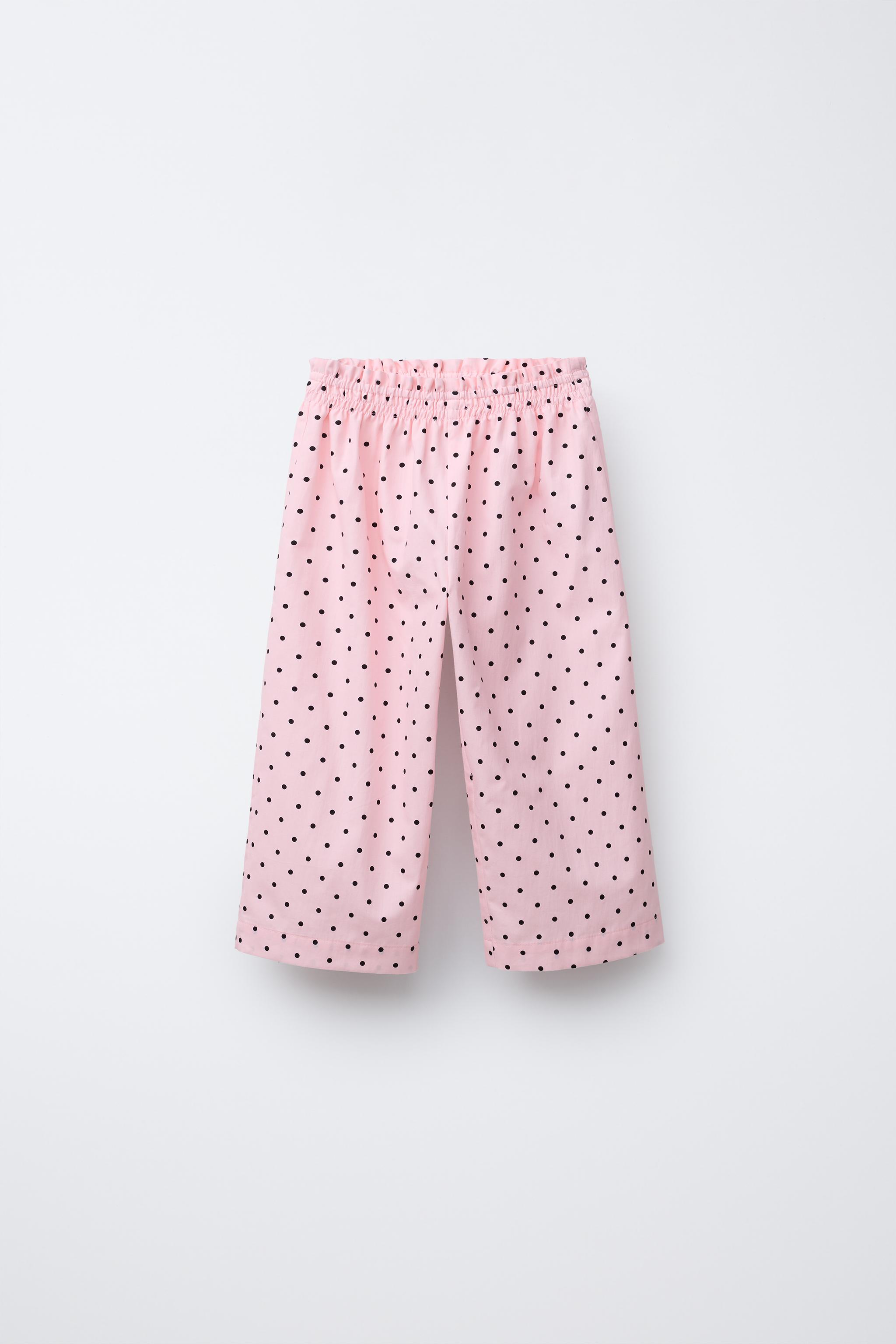 POLKA DOT PRINT STRAIGHT LEG PANTS