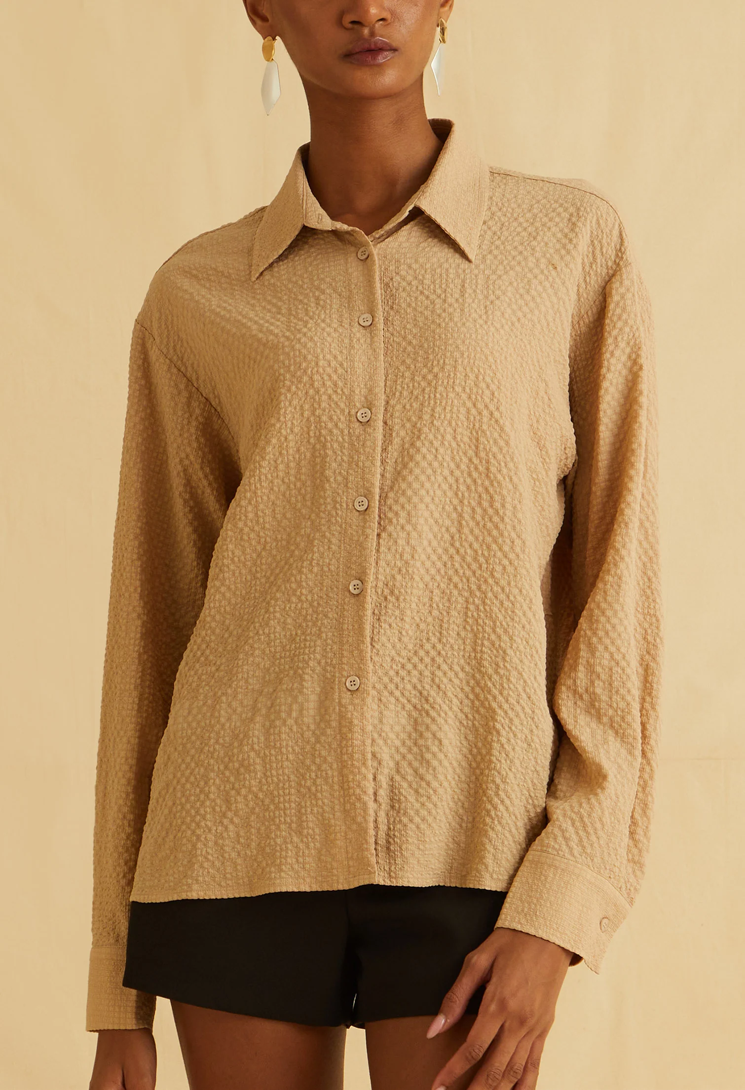 Grace Textured Collared Top