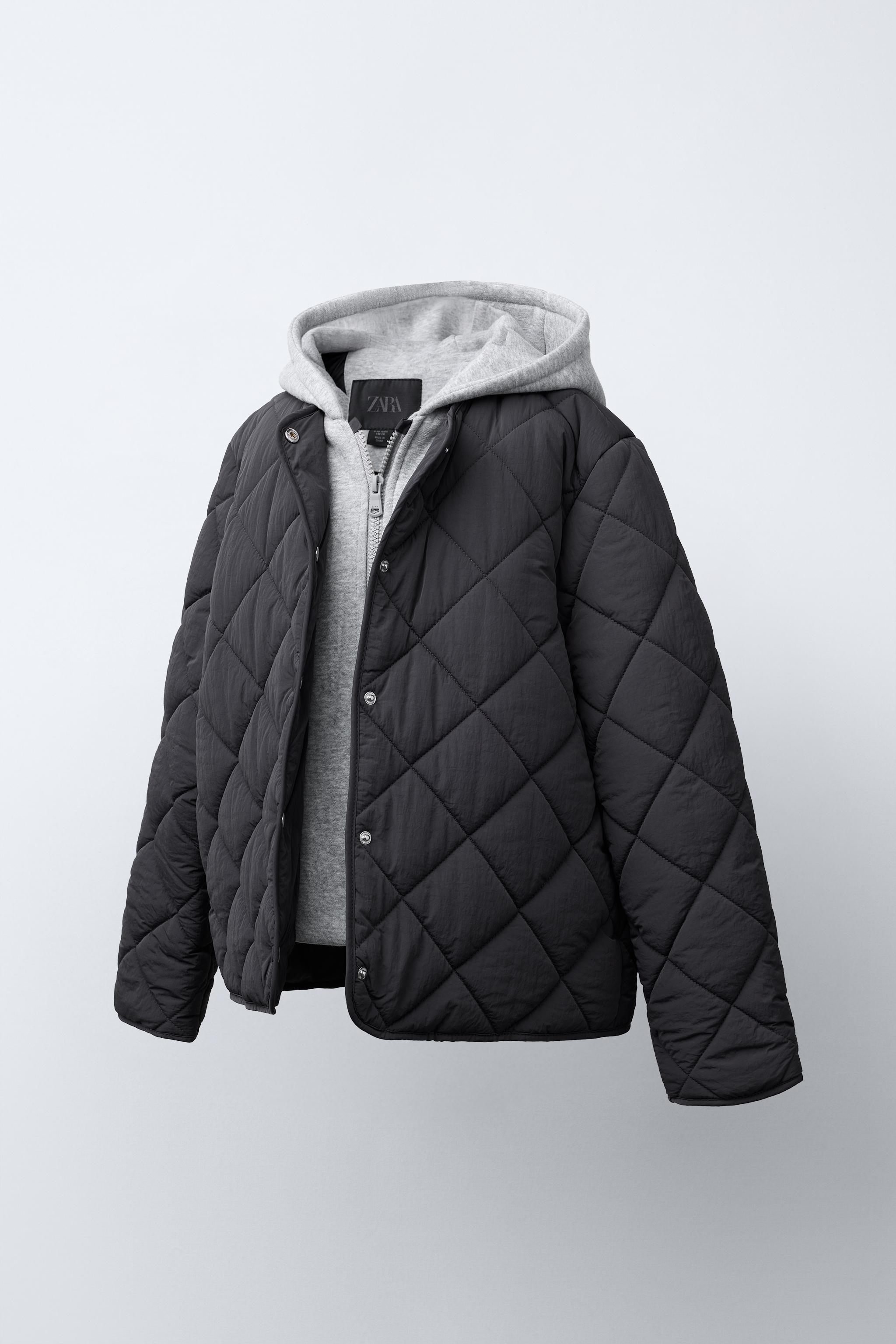 HOODED SWEATSHIRT PUFFER JACKET