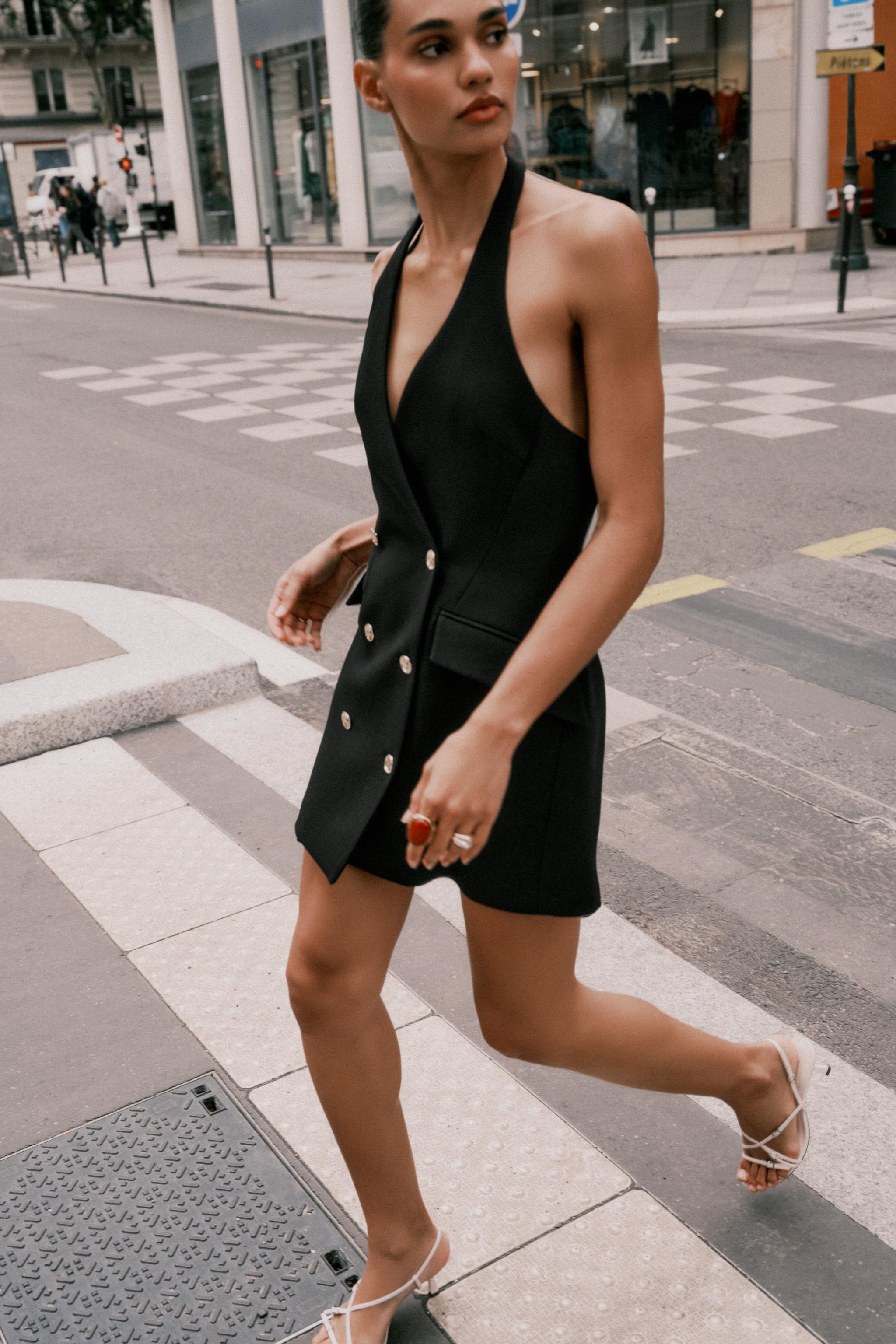 HALTER MINI BLAZER DRESS