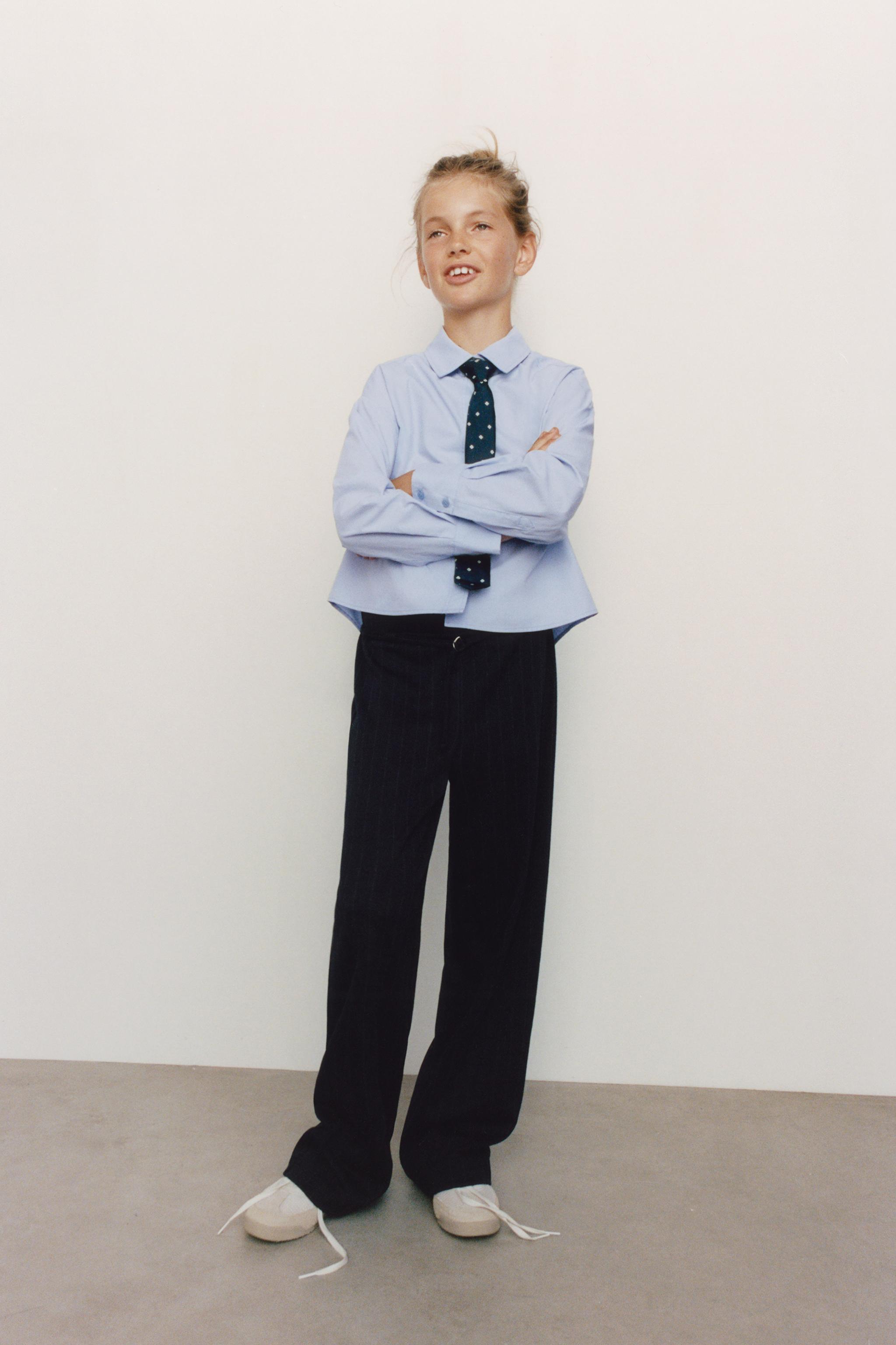 PINSTRIPE STRAIGHT LEG PANTS