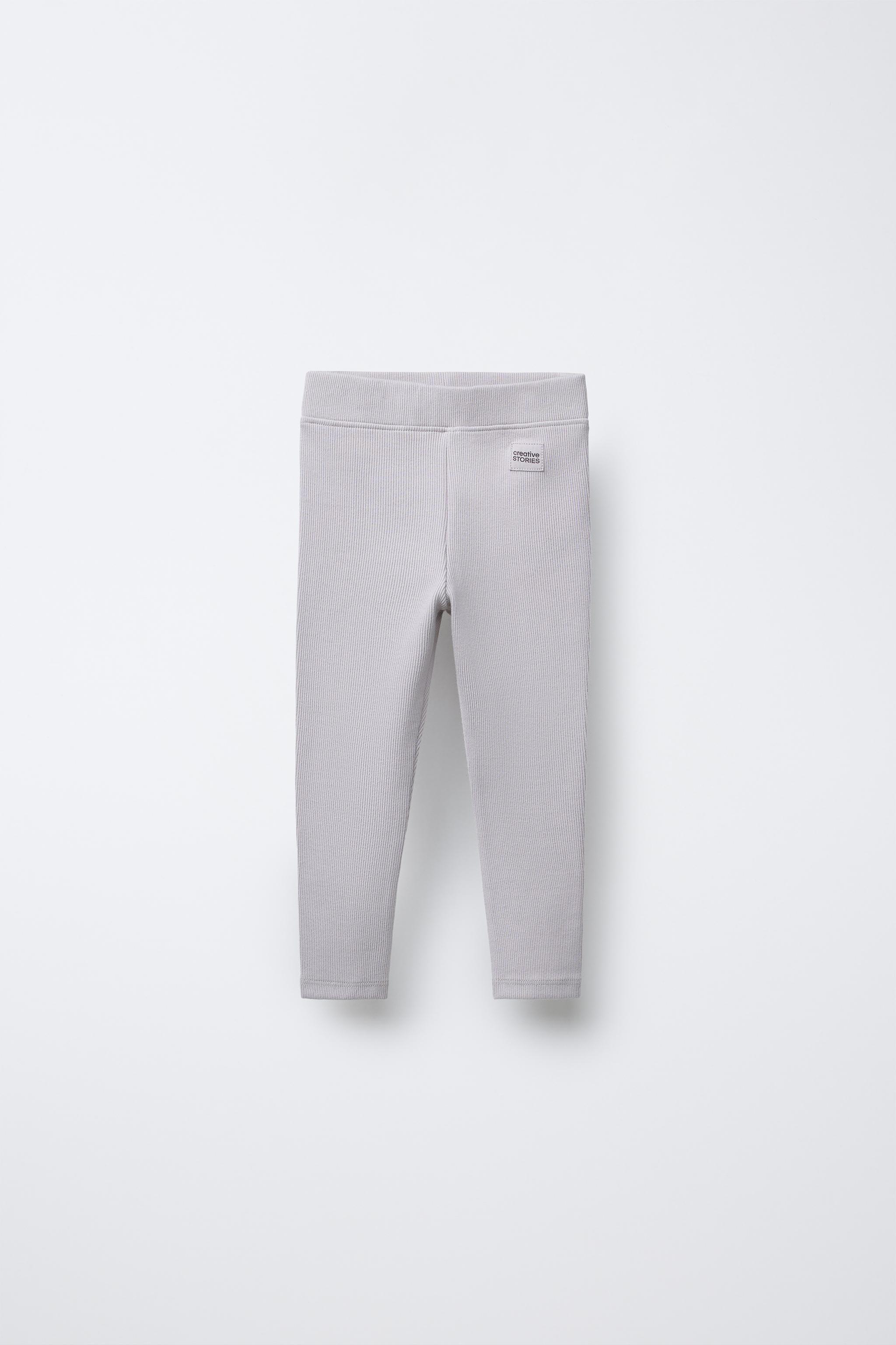 LABEL DETAIL RIBBED LEGGINGS