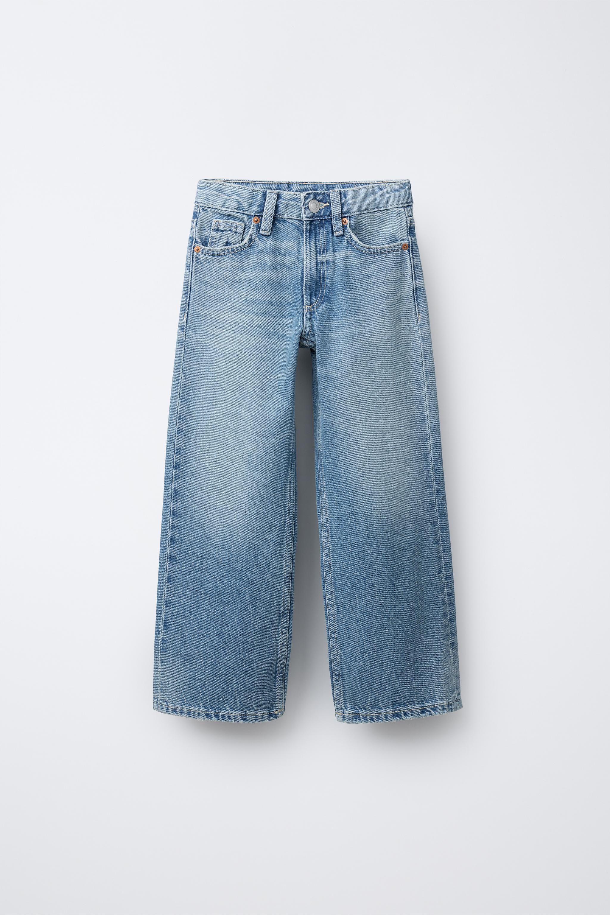 DISTRESSED WIDE LEG JEANS